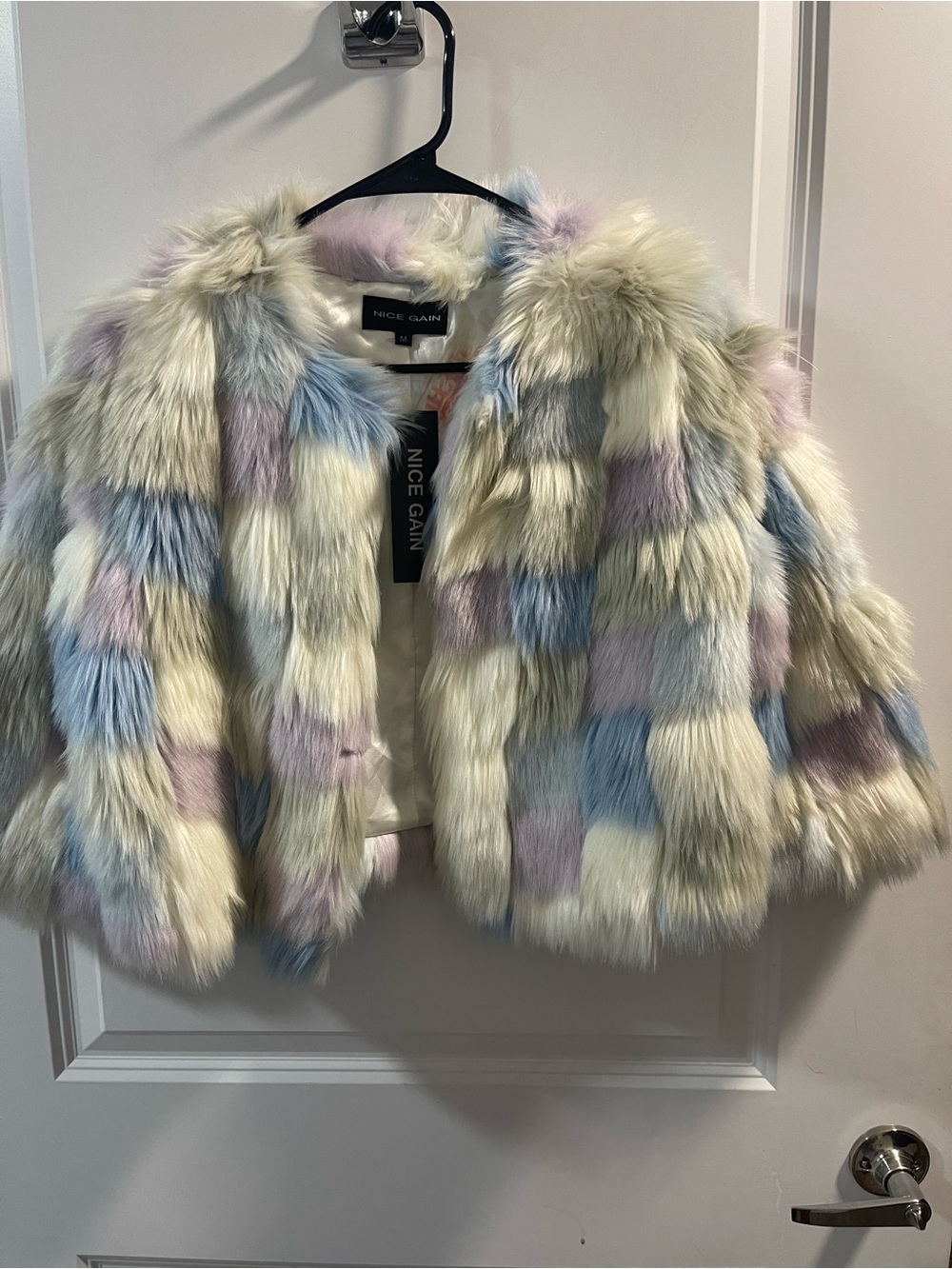 Nice Gain Pastel Faux Fur Teddy Jacket - Multicolor Pastel